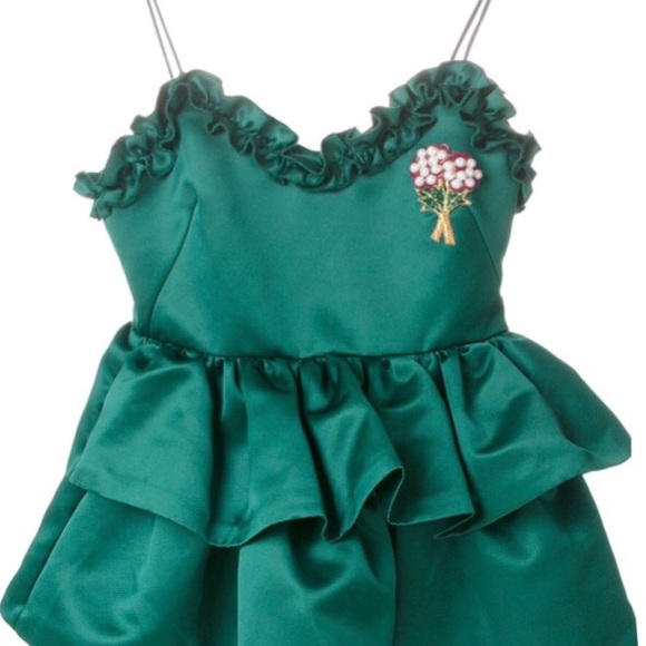 Vivetta ruffled embellished top green - Picture 2 of 2